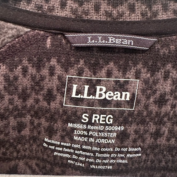 L L Bean Fleece Full Zip Jacket Native Aztec Print Sz Small Soft Cozy Casual - Picture 8 of 12